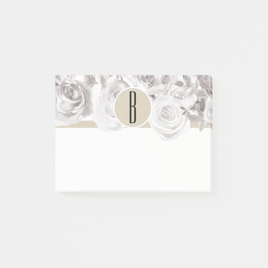 Witte Rustieke Winterrozen Shabby Chic Elegant Post-it® Notes (Voorkant)