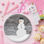 Witte Rustige sneeuwkerst in bord (Feest)