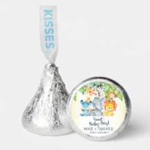 Witte safari dieren baby shower snoep label.