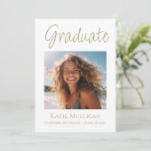 Witte Sage Groene Afstuderen Aankondigingsfoto (Staand voorkant)