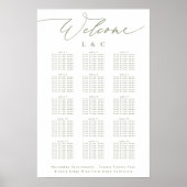 Witte Sage Groene Bruiloft Welkomstkaart Poster (Voorkant)