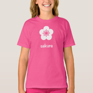 Witte Sakura Bloesem Silhouet T-shirt
