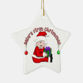 Witte Santa Baby 1e Kerstversiering Keramisch Ornament (Rechts)