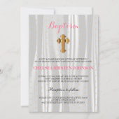 witte satijn doop / doop kaart (Voorkant)