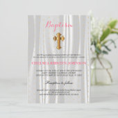 witte satijn doop / doop kaart (Staand voorkant)