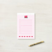 Witte Scallop Roze Harten Liefde Valentijnsdag Post-it® Notes (Op bureau)