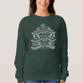 Witte Scandinavische volkskunst Nordic Christmas T Trui (Voorkant)