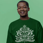 Witte Scandinavische volkskunst Nordic Christmas T Trui