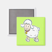 Witte Schaap Magnet Magneet (Voorkant / Achterkant)
