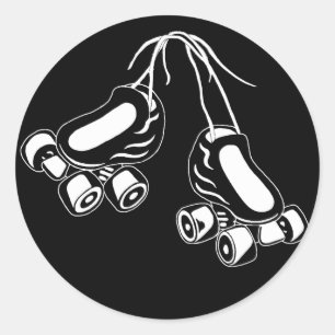 Witte schaatsen ronde sticker