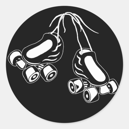 Witte schaatsen ronde sticker (Voorkant)
