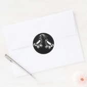 Witte schaatsen ronde sticker (Envelop)
