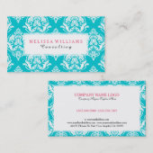 Witte schade op de achtergrond van Turquoise Visitekaartje (Voorkant / Achterkant)