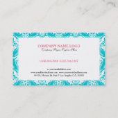 Witte schade op de achtergrond van Turquoise Visitekaartje (Achterkant)