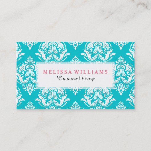 Witte schade op de achtergrond van Turquoise Visitekaartje (Voorkant)