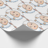 Witte schapen cadeaupapier (Hoek)