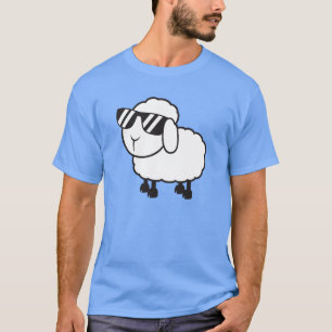 Witte schapen in zonnebrillen Cartoon T-shirt