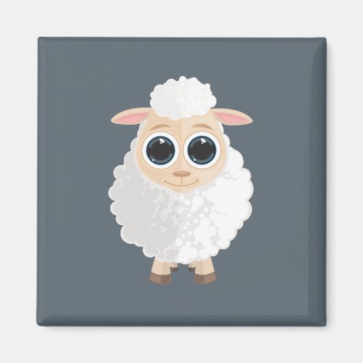Witte schapen magneet (Voorkant)