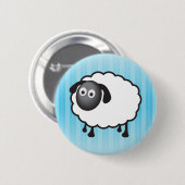 Witte schapen ronde button 5,7 cm (Voorkant /achterkant)