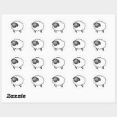 Witte schapen ronde sticker (Vel)