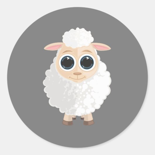 Witte schapen ronde sticker (Voorkant)