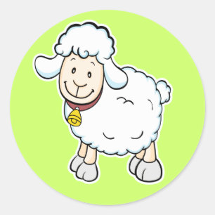 Witte schapstift ronde sticker