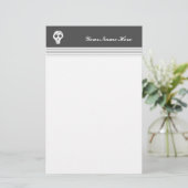 Witte schedel briefpapier (Staand voorkant)