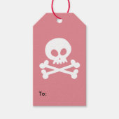 witte schedel cadeaulabel (Voorkant)