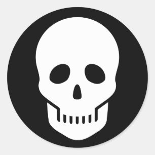 ☠ witte schedel ronde sticker