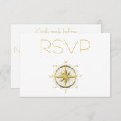 Witte scheepshuwelijk RSVP-kaarten RSVP Kaartje (Voorkant / Achterkant)