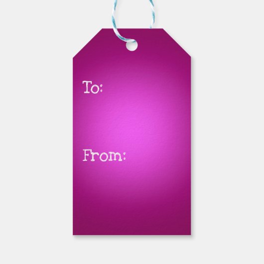 Witte schijnwerper op roze cadeaulabel (Achterkant)