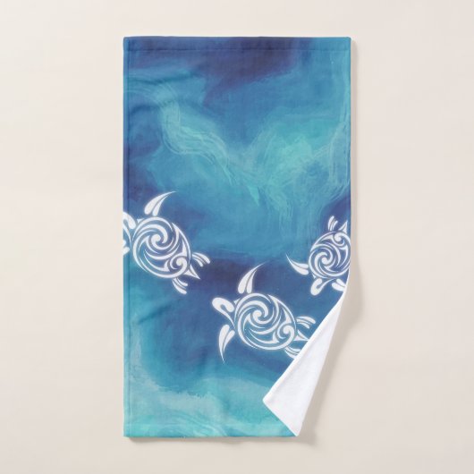 Witte schildpadden in de Blauwe Kustzone Waterverf Handdoek (Handdoek)