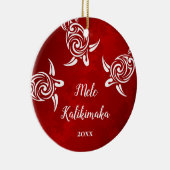 Witte schildpadden | Mele Kalikimaka | Foto van de Keramisch Ornament (Rechts)