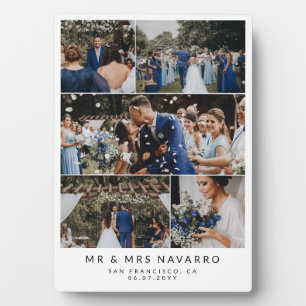 Witte Schone Mr & Mrs Bruiloft Fotocollage Fotoplaat