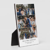 Witte Schone Mr & Mrs Bruiloft Fotocollage Fotoplaat (Zijkant)