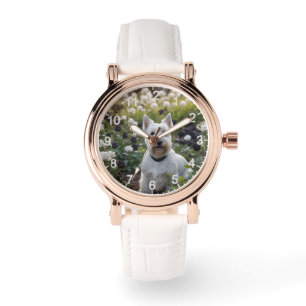 Witte Schotse Terriër met zwarte witte Rozen, Horloge