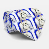 Witte Schotse terriër Stropdas (Opgerold)