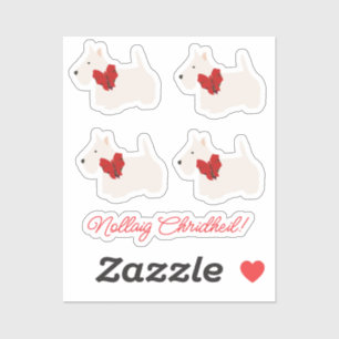 Witte Schotse Terrier Tartan Sticker