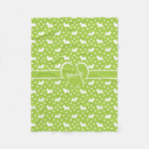 Witte Schotse Terriers (Scottie Dogs) Lime Green
