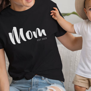 Witte Schrift Gevestigde Moeder Zwarte T-Shirt