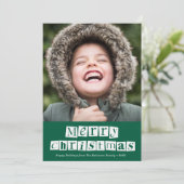 witte script kerstkaart (Staand voorkant)