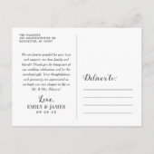 Witte Script Liefde en Dank Trouwfoto Briefkaart (Achterkant)