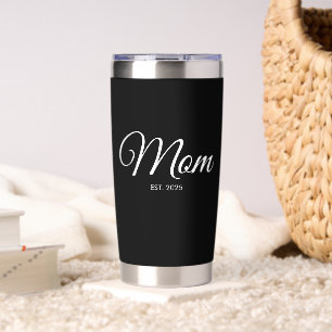 Witte Script Moeder Opgericht Nieuw Moeder Cadeau Geïsoleerde Drinkbeker