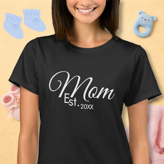 Witte Script Moeder Opgericht Nieuwe Moeder T-shirt