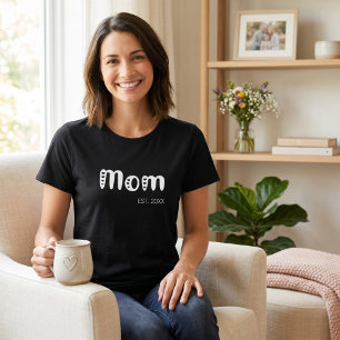 Witte Script Opgerichte Moeder Cute Hartjes T-shirt