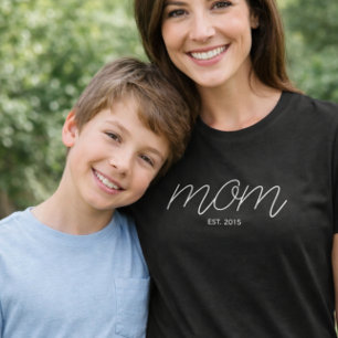 Witte Script Opgerichte Moeder T-shirt