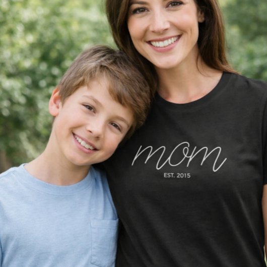 Witte Script Opgerichte Moeder T-shirt