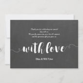 Witte Script Overlay 'Dank je wel' met krullen Bedankkaart (Achterkant)