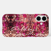 Witte scriptnaam op glitters Case-Mate iPhone case (Achterkant (horizontaal))