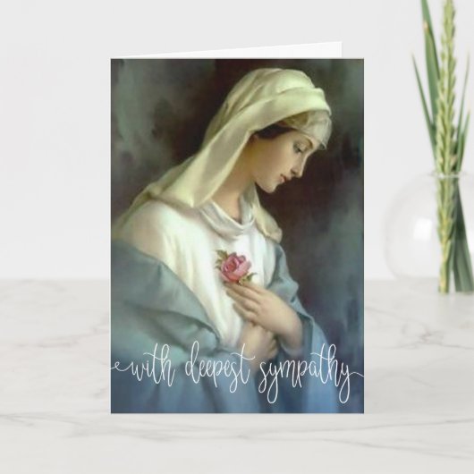 witte-scriptoverlay | Virgin Mary Sympathy-Roos Kaart (Voorkant)